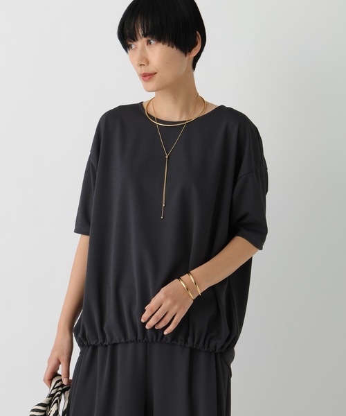 Elura(エルーラ)の「カノコジャージーブラウス/659962(シャツ/ブラウス・レディース・ブラウン/チャコールグレー・FREE)」の3枚目の写真