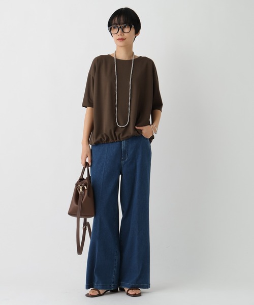 Elura(エルーラ)の「カノコジャージーブラウス/659962(シャツ/ブラウス・レディース・ブラウン/チャコールグレー・FREE)」の7枚目の写真