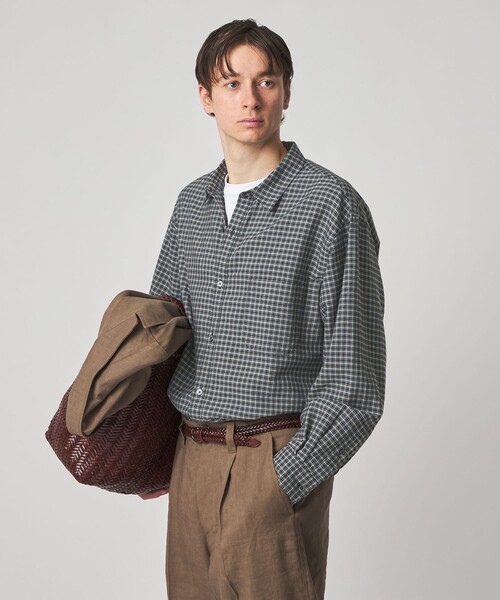 Steven Alan（スティーブンアラン）の「＜Steven Alan＞ ドレープ オックス チェック レギュラーカラー シャツ LOOSE（シャツ/ブラウス・メンズ・ブラック/ライトグレー・L/M/S/XL）」の5枚目の写真