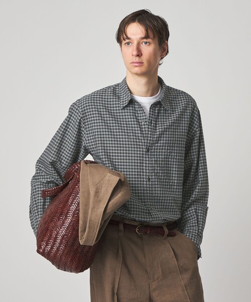 Steven Alan（スティーブンアラン）の「＜Steven Alan＞ ドレープ オックス チェック レギュラーカラー シャツ LOOSE（シャツ/ブラウス・メンズ・ブラック/ライトグレー・L/M/S/XL）」の6枚目の写真