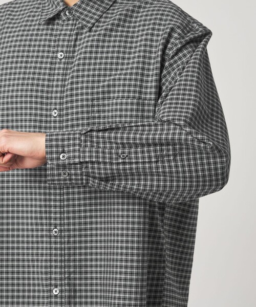 Steven Alan（スティーブンアラン）の「＜Steven Alan＞ ドレープ オックス チェック レギュラーカラー シャツ LOOSE（シャツ/ブラウス・メンズ・ブラック/ライトグレー・L/M/S/XL）」の16枚目の写真