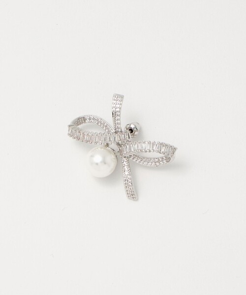UNITED ARROWS リボンパヴェ＆イミテーションパール ピアス リボンパヴェ＆イミテーションパール ピアス（ピアス（両耳用
