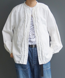 《追加》CLシャンブレー フリルブラウス