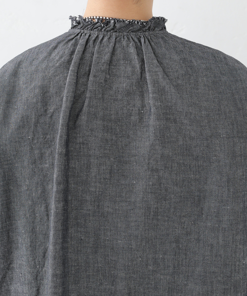 JOURNAL STANDARD LUXE（ジャーナルスタンダード　ラックス）の「《追加》CLシャンブレー フリルブラウス（シャツ/ブラウス・レディース・ホワイト/ブラック・FREE）」の15枚目の写真