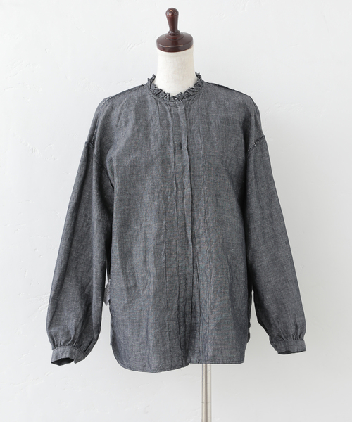 JOURNAL STANDARD LUXE（ジャーナルスタンダード　ラックス）の「《追加》CLシャンブレー フリルブラウス（シャツ/ブラウス・レディース・ホワイト/ブラック・FREE）」の20枚目の写真