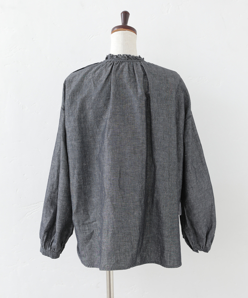 JOURNAL STANDARD LUXE（ジャーナルスタンダード　ラックス）の「《追加》CLシャンブレー フリルブラウス（シャツ/ブラウス・レディース・ホワイト/ブラック・FREE）」の21枚目の写真