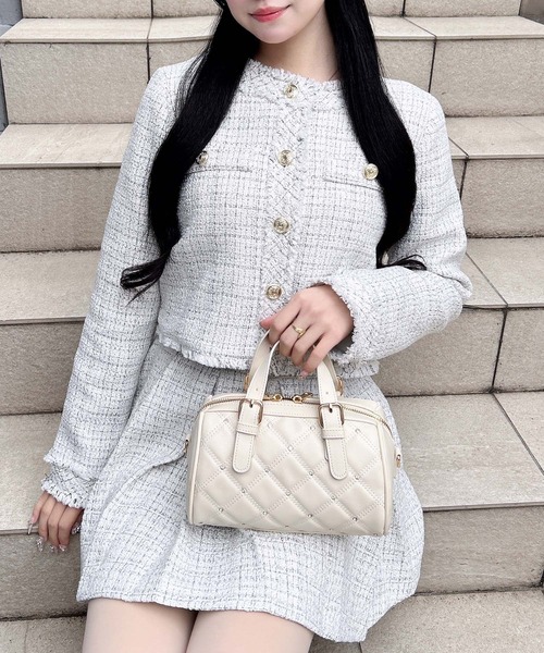 INGNI（イング）の「ツイードフリンジジャケット(セットアップ対応)（ブルゾン・レディース・ブルー系2/ブラック系その他2/ホワイト系その他5・M）」の4枚目の写真