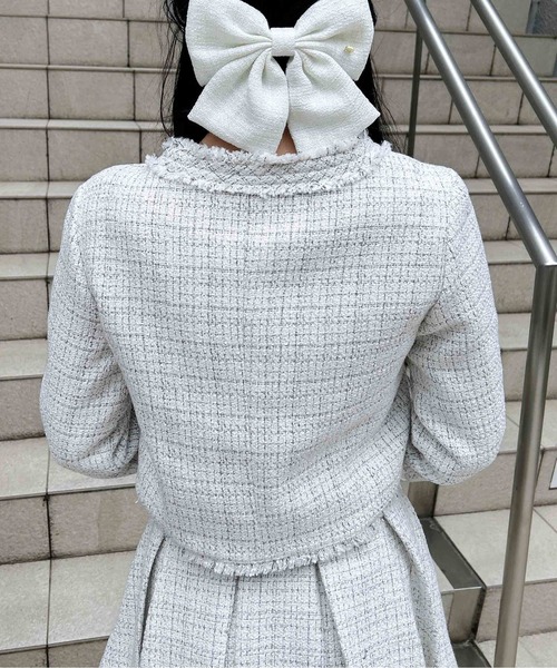 INGNI（イング）の「ツイードフリンジジャケット(セットアップ対応)（ブルゾン・レディース・ブルー系2/ブラック系その他2/ホワイト系その他5・M）」の8枚目の写真