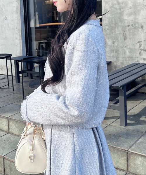 INGNI（イング）の「ツイードフリンジジャケット(セットアップ対応)（ブルゾン・レディース・ブルー系2/ブラック系その他2/ホワイト系その他5・M）」の21枚目の写真