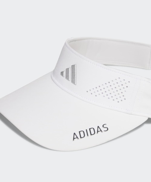 adidas（アディダス）の「メタル ロゴ バイザー【adidas Golf/アディダスゴルフ】（サンバイザー・メンズ・ブラック×シルバー/ホワイト・LARGE/MEDIUM/X-LARGE）」の4枚目の写真