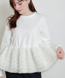 PICCIN（ピッチン）の「裾チュールプルオーバー（Tシャツ/カットソー）」