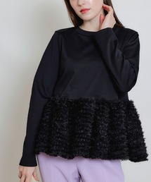 PICCIN PERLA（ピッチンペルラ）の「裾チュールプルオーバー（Tシャツ/カットソー）」