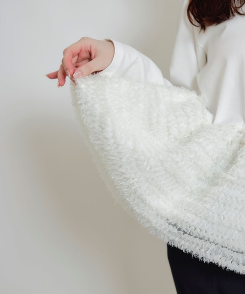 PICCIN PERLA(ピッチンペルラ)の「裾チュールプルオーバー(Tシャツ/カットソー・レディース・ブラック/オフホワイト・M)」の12枚目の写真