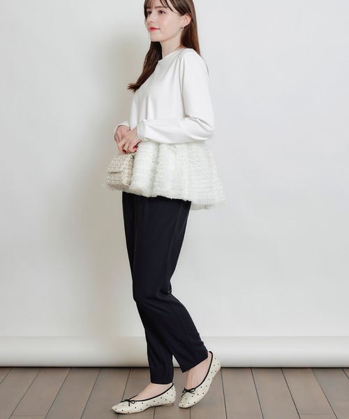 PICCIN PERLA(ピッチンペルラ)の「裾チュールプルオーバー(Tシャツ/カットソー・レディース・ブラック/オフホワイト・M)」の19枚目の写真