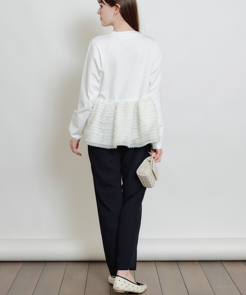 PICCIN PERLA(ピッチンペルラ)の「裾チュールプルオーバー(Tシャツ/カットソー・レディース・ブラック/オフホワイト・M)」の20枚目の写真