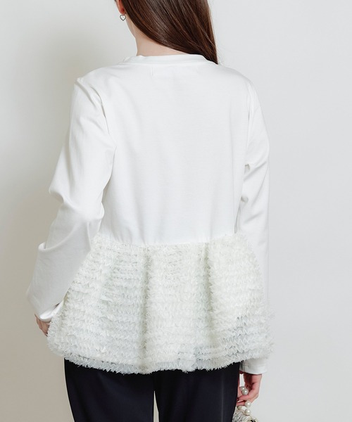 PICCIN PERLA(ピッチンペルラ)の「裾チュールプルオーバー(Tシャツ/カットソー・レディース・ブラック/オフホワイト・M)」の16枚目の写真
