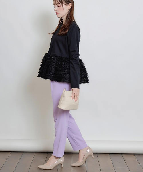 PICCIN PERLA(ピッチンペルラ)の「裾チュールプルオーバー(Tシャツ/カットソー・レディース・ブラック/オフホワイト・M)」の6枚目の写真