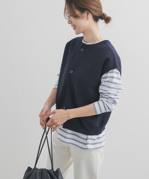 URBAN RESEARCH DOORS（アーバンリサーチドアーズ）の「『UR TECH Renew Knit』2WAYベスト（ベスト・レディース・ネイビー/グレー系その他・FREE）」の12枚目の写真