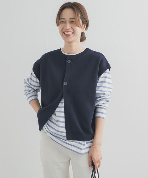 URBAN RESEARCH DOORS（アーバンリサーチドアーズ）の「『UR TECH Renew Knit』2WAYベスト（ベスト・レディース・ネイビー/グレー系その他・FREE）」の14枚目の写真