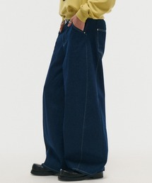 ILL'S（イルズ）の「WIDE DENIM PANTS   ワイドデニムパンツ バレルレッグ カーブパンツ バギーパンツ メンズ レディース ユニセックス（デニムパンツ）」