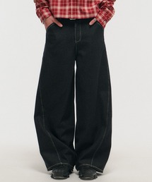 ILL'S(�C���Y)��WIDE DENIM PANTS / ���C�h�f�j���p���c �o�������b�O �J�[�u�p���c �o�M�[�p���c �����Y ���f�B�[�X ���j�Z�b�N�X(�f�j���p���c)