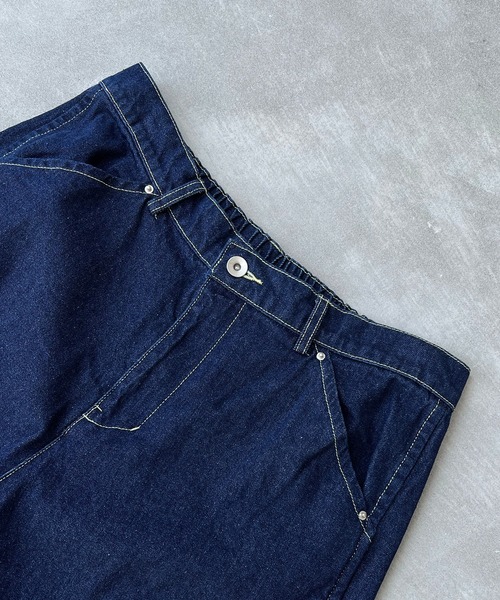 ILL'S（イルズ）の「WIDE DENIM PANTS / ワイドデニムパンツ バレルレッグ カーブパンツ バギーパンツ メンズ レディース ユニセックス（デニムパンツ・メンズ・ネイビー/ブラック・S/M/L）」の3枚目の写真
