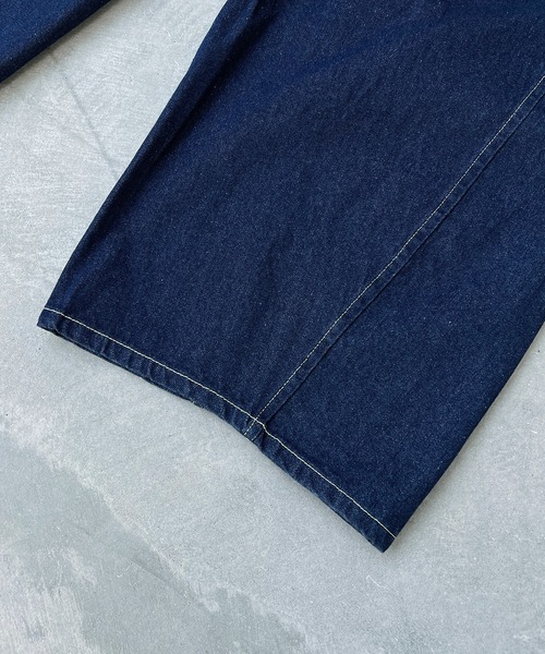 ILL'S（イルズ）の「WIDE DENIM PANTS / ワイドデニムパンツ バレルレッグ カーブパンツ バギーパンツ メンズ レディース ユニセックス（デニムパンツ・メンズ・ネイビー/ブラック・S/M/L）」の6枚目の写真