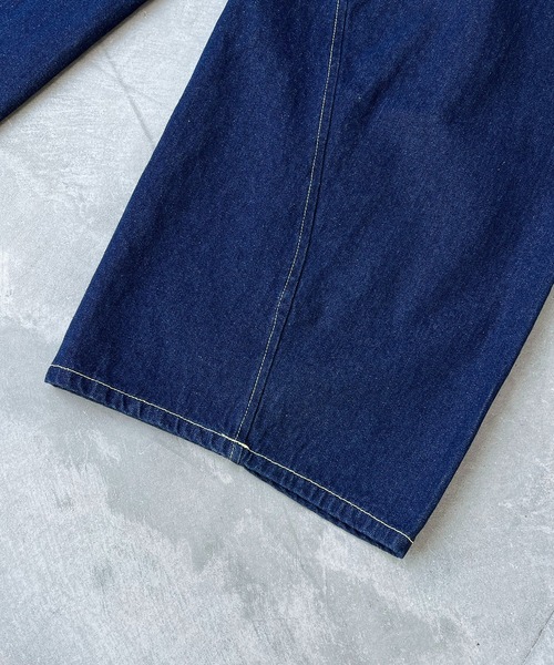 ILL'S（イルズ）の「WIDE DENIM PANTS / ワイドデニムパンツ バレルレッグ カーブパンツ バギーパンツ メンズ レディース ユニセックス（デニムパンツ・メンズ・ネイビー/ブラック・S/M/L）」の5枚目の写真