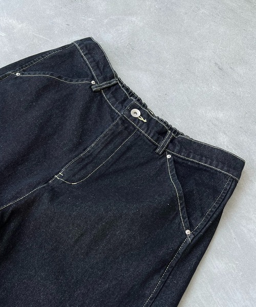 ILL'S（イルズ）の「WIDE DENIM PANTS / ワイドデニムパンツ バレルレッグ カーブパンツ バギーパンツ メンズ レディース ユニセックス（デニムパンツ・メンズ・ネイビー/ブラック・S/M/L）」の7枚目の写真