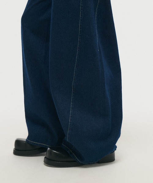 ILL'S（イルズ）の「WIDE DENIM PANTS / ワイドデニムパンツ バレルレッグ カーブパンツ バギーパンツ メンズ レディース ユニセックス（デニムパンツ・メンズ・ネイビー/ブラック・S/M/L）」の19枚目の写真