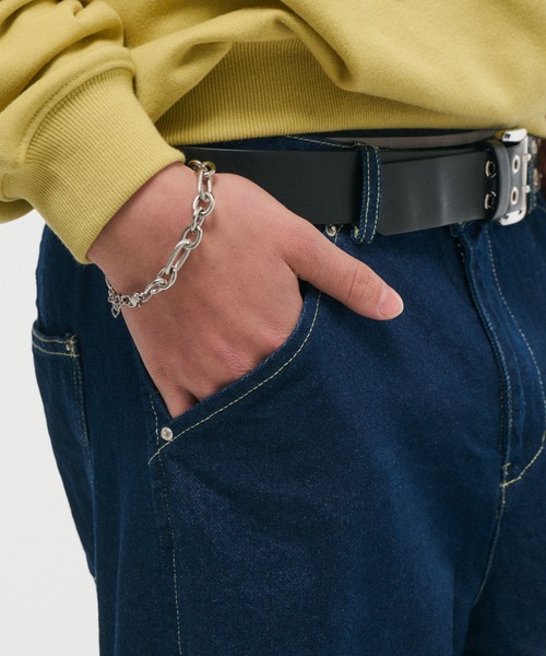 ILL'S（イルズ）の「WIDE DENIM PANTS / ワイドデニムパンツ バレルレッグ カーブパンツ バギーパンツ メンズ レディース ユニセックス（デニムパンツ・メンズ・ネイビー/ブラック・S/M/L）」の21枚目の写真