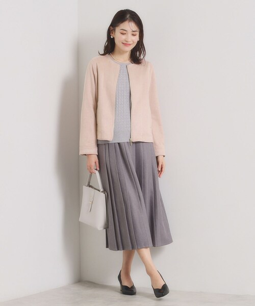 ITS'DEMO(イッツデモ)の「カットスエードジャケット(ノーカラージャケット・レディース・グリーン系/アイボリー/ベビーピンク・00)」の14枚目の写真