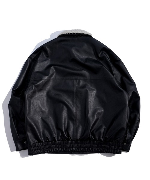 おしゃれスタ(オシャレスタ)の「2WAY ヴィンテージライク PU レザー 襟ボア ブルゾン/レザレット ブルゾン オーバーサイズ メンズ レディース(ブルゾン・メンズ・ブラック/ブラウン・L/M)」の18枚目の写真