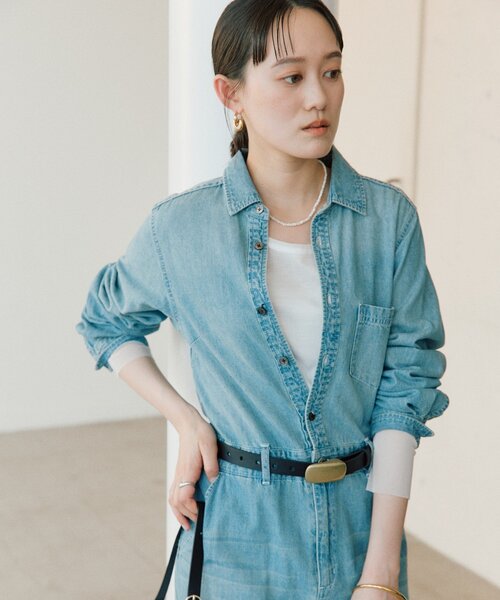 RIVE DROITE（リヴドロワ）の「予約【コーデを格上げ】イタバックルベルト（ベルト・レディース・ブラック/ベージュ・FREE）」の5枚目の写真