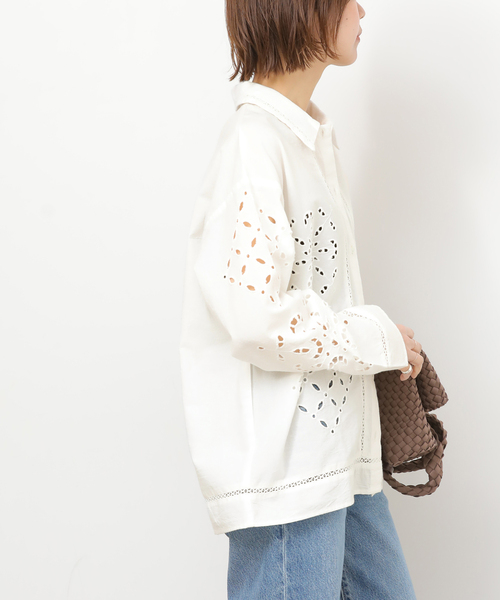 JOURNAL STANDARD relume（ジャーナルスタンダード　レリューム）の「［26SS新作］カットワークエンブロイダリーシャツ（シャツ/ブラウス・レディース・ブラック/アイボリー・FREE）」の13枚目の写真