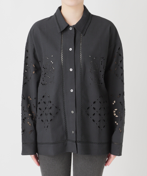 JOURNAL STANDARD relume（ジャーナルスタンダード　レリューム）の「［26SS新作］カットワークエンブロイダリーシャツ（シャツ/ブラウス・レディース・ブラック/アイボリー・FREE）」の21枚目の写真