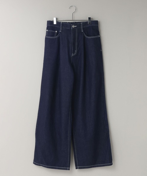 LOWRYS FARM（ローリーズファーム）の「【LFM(U)】ライトDENIMタックワイドＰ　646326（デニムパンツ・メンズ・ブラック/インディゴブルー/ワンウォッシュ・MEDIUM/LARGE）」の3枚目の写真