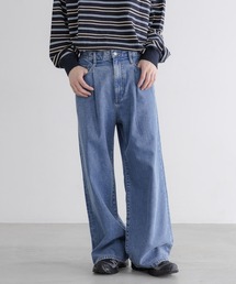 LOWRYS FARM | 【LFM(U)】ライトDENIMタックワイドＰ　646326(デニムパンツ)