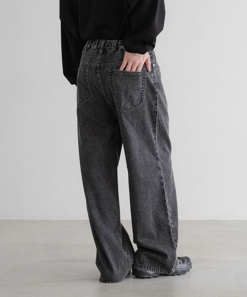 LOWRYS FARM（ローリーズファーム）の「【LFM(U)】ライトDENIMタックワイドＰ　646326（デニムパンツ・メンズ・ブラック/インディゴブルー/ワンウォッシュ・MEDIUM/LARGE）」の8枚目の写真