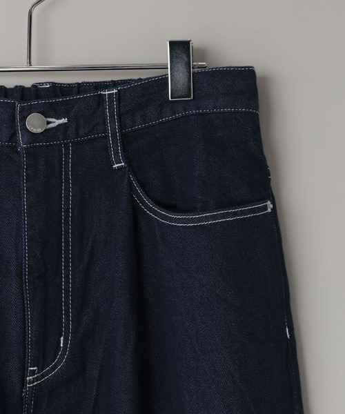 LOWRYS FARM（ローリーズファーム）の「【LFM(U)】ライトDENIMタックワイドＰ　646326（デニムパンツ・メンズ・ブラック/インディゴブルー/ワンウォッシュ・MEDIUM/LARGE）」の18枚目の写真