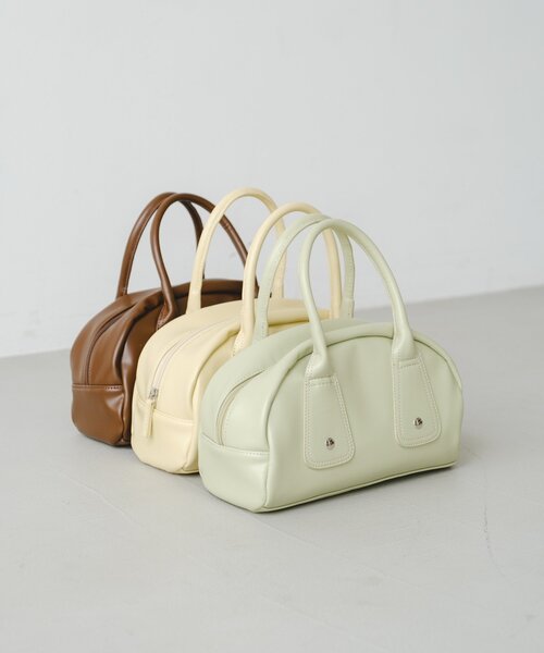 Kastane(カスタネ)の「【500ml ペットボトル収納可】フラップカラーボストンBAG(トートバッグ・レディース・レモンイエロー/ブラック/ブラウン/ミント・FREE)」の8枚目の写真