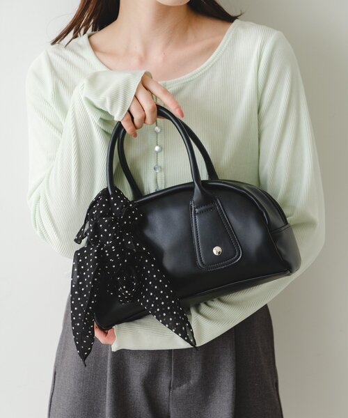 Kastane(カスタネ)の「【500ml ペットボトル収納可】フラップカラーボストンBAG(トートバッグ・レディース・レモンイエロー/ブラック/ブラウン/ミント・FREE)」の15枚目の写真