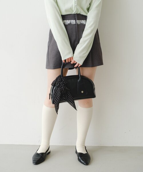 Kastane(カスタネ)の「【500ml ペットボトル収納可】フラップカラーボストンBAG(トートバッグ・レディース・レモンイエロー/ブラック/ブラウン/ミント・FREE)」の16枚目の写真