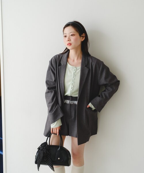 Kastane(カスタネ)の「【500ml ペットボトル収納可】フラップカラーボストンBAG(トートバッグ・レディース・レモンイエロー/ブラック/ブラウン/ミント・FREE)」の17枚目の写真