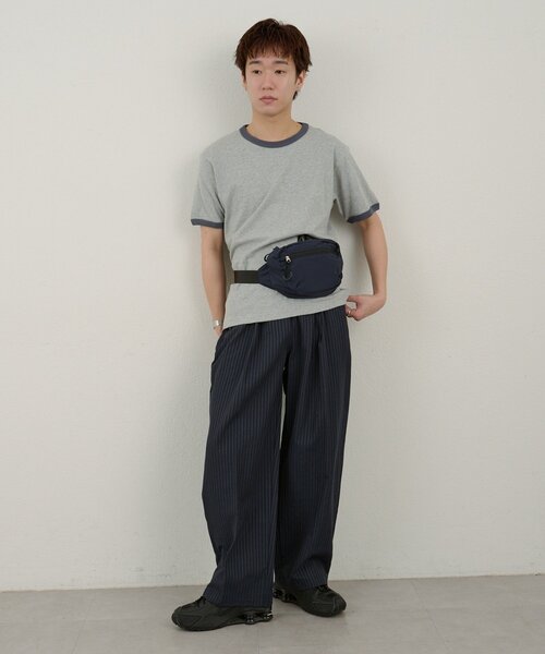 WHIMSIC(ウィムジック)の「【WHIMSIC/2サイズ展開】リンガーTシャツ(Tシャツ/カットソー・メンズ・オフホワイト/グレー/ブルー/ネイビー・2/1)」の3枚目の写真