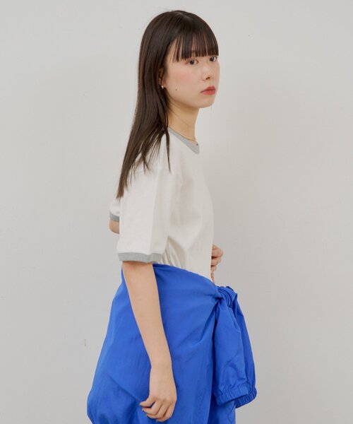 WHIMSIC(ウィムジック)の「【WHIMSIC/2サイズ展開】リンガーTシャツ(Tシャツ/カットソー・メンズ・オフホワイト/グレー/ブルー/ネイビー・2/1)」の8枚目の写真