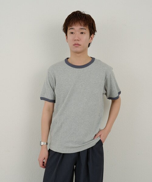 WHIMSIC(ウィムジック)の「【WHIMSIC/2サイズ展開】リンガーTシャツ(Tシャツ/カットソー・メンズ・オフホワイト/グレー/ブルー/ネイビー・2/1)」の11枚目の写真