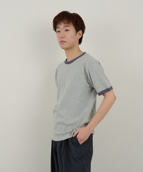 WHIMSIC(ウィムジック)の「【WHIMSIC/2サイズ展開】リンガーTシャツ(Tシャツ/カットソー・メンズ・オフホワイト/グレー/ブルー/ネイビー・2/1)」の12枚目の写真