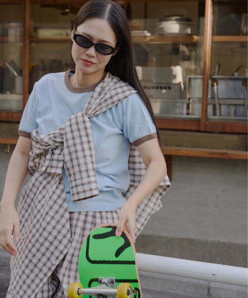 WHIMSIC(ウィムジック)の「【WHIMSIC/2サイズ展開】リンガーTシャツ(Tシャツ/カットソー・メンズ・オフホワイト/グレー/ブルー/ネイビー・2/1)」の18枚目の写真