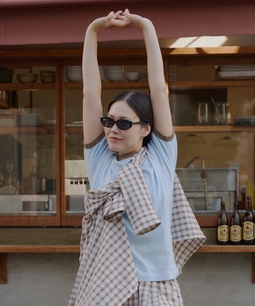 WHIMSIC(ウィムジック)の「【WHIMSIC/2サイズ展開】リンガーTシャツ(Tシャツ/カットソー・メンズ・オフホワイト/グレー/ブルー/ネイビー・2/1)」の19枚目の写真